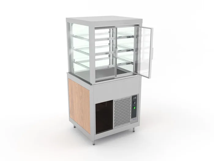 AR VENTILATORU DZESĒJAMA VITRĪNA AR ATVERAMIEM STIKLA PLAUKTIEM OMNIA 2DSP