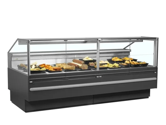 Ledusskapis - vitrīna SOCB25082A, pelēka