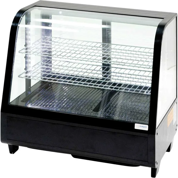 Vitrīna 100 l ar LED apgaismojumu, melna